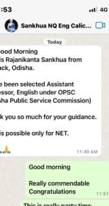 congratulation Sankhua crack Odisha Public Service Commission Optional English Literature